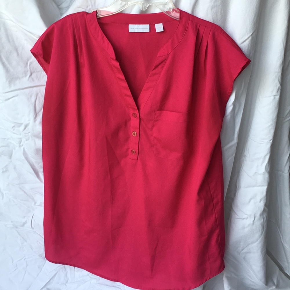 New York & Company hot pink blouse.